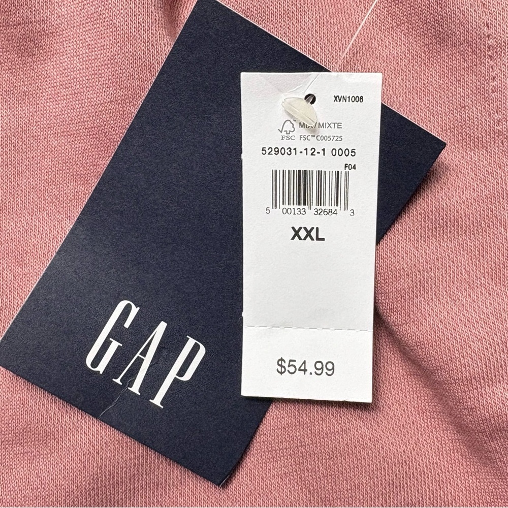 NWT GAP Brushed Fleece Joggers Size 2XL XXL Antique Pink Elastic Waist Ankle - Picture 13 of 13